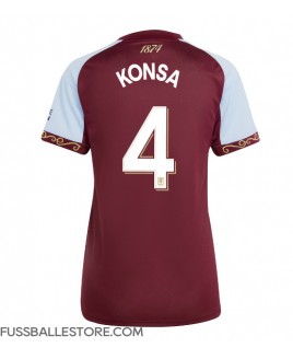 Günstige Aston Villa Ezri Konsa #4 Heimtrikot Damen 2025-26 Kurzarm